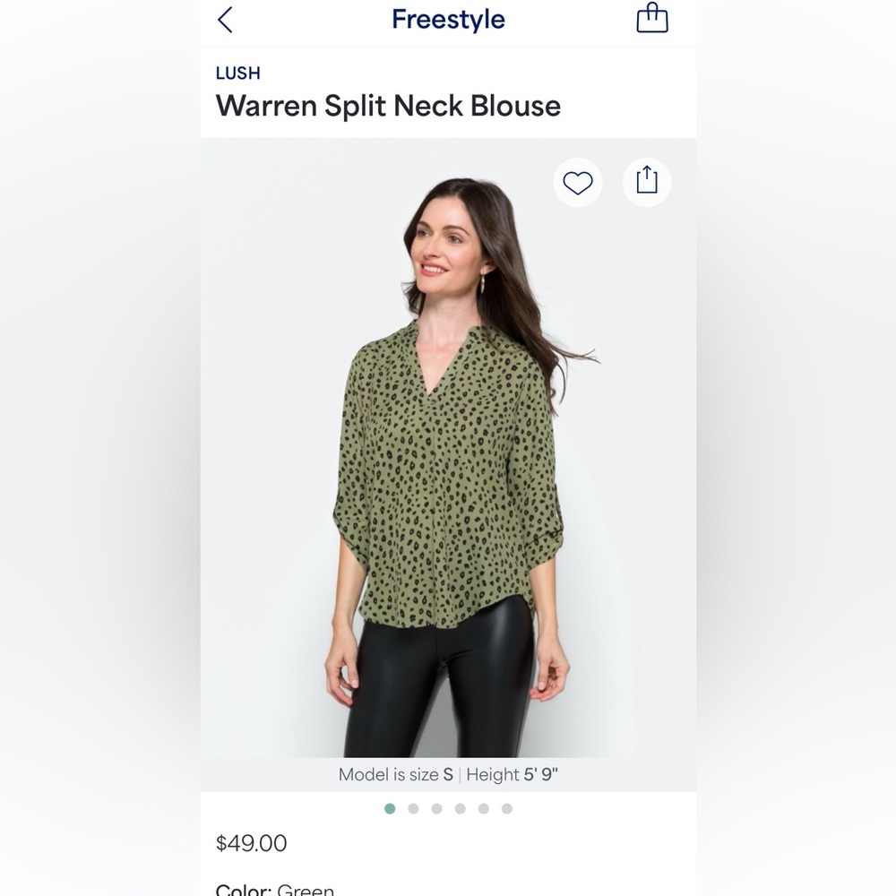 Lush Warren Split Neck Blouse. Large